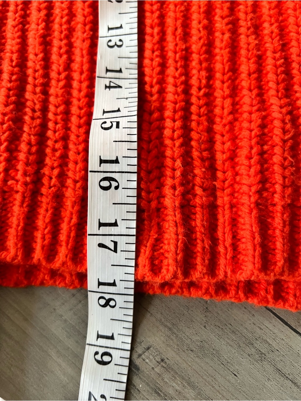 Anthropologie Moth Baja Orange Chunky Knit Oversized Cropped Sweater Size Medium - Picture 12 of 13